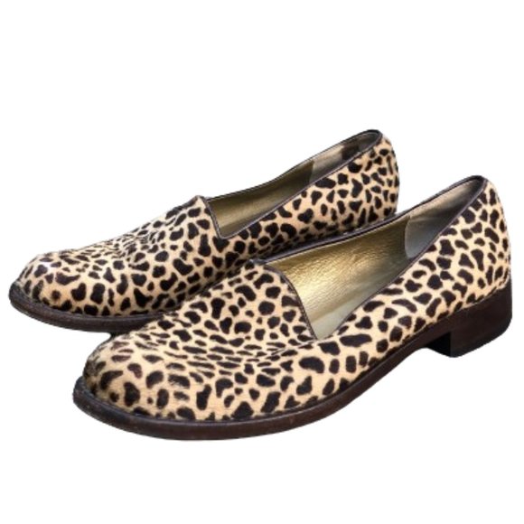 Yves Saint Laurent YSL Leopard Print Calf Hair Slip On Loafers Designer Italy 7M - Picture 17 of 17